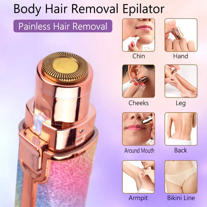 2 In 1 Rechargeable Flawless Eyebrow Hair Remover & Facial Hair Trimmer