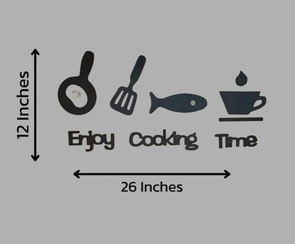 3D Wall Art Black Laser Cut Modern Kitchen Decor