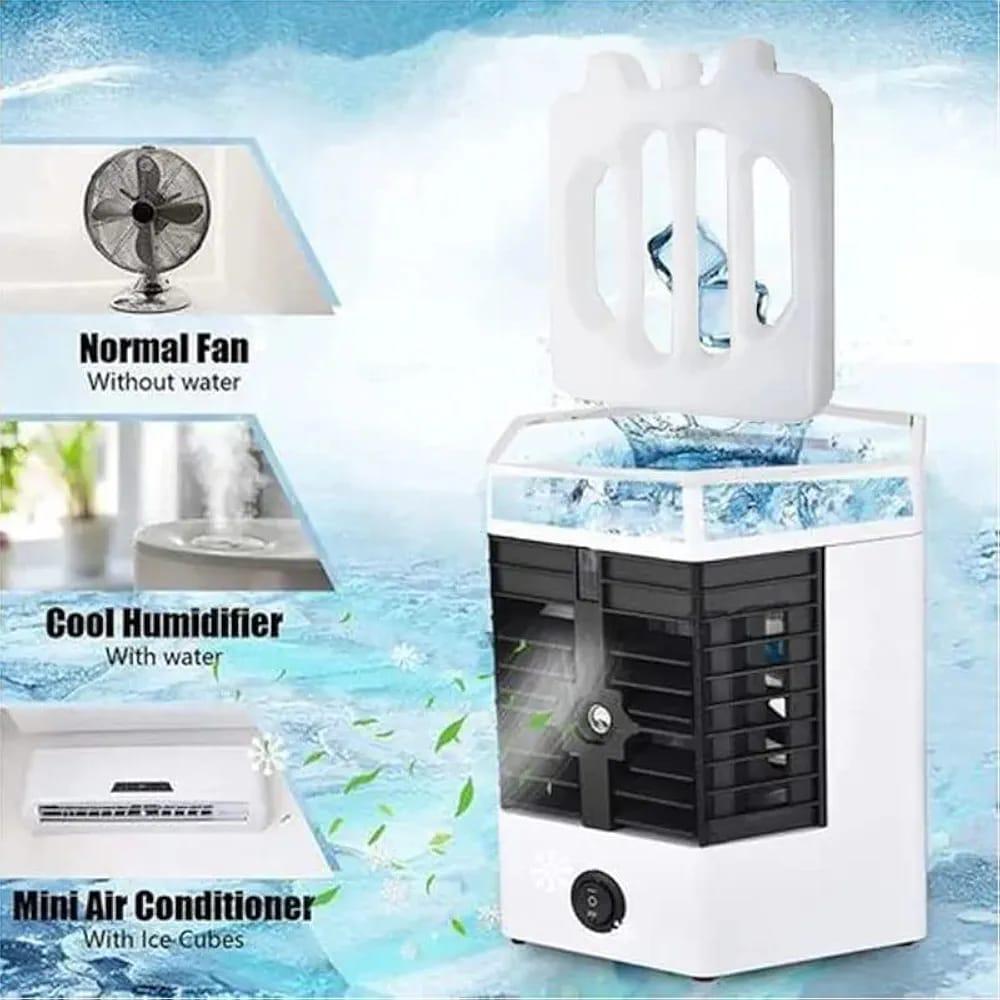 Mini Air Cooler with Humidifier & Fan, 1440 Watts, ABS Plastic, Blue Design