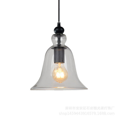 Modern Bell Glass Chandelier for Living Room Dining Bar